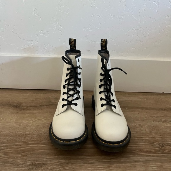 Dr. Martens Shoes - White Lace-Up Doc Marten Boots